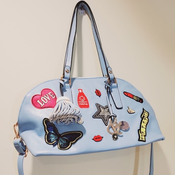 Amy and Joey beautifull blue Fashion  patched spacious Purse - Picture 1 of 5